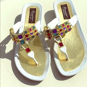 Sandals with beautiful gemstones